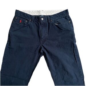 Polo Ralph Lauren Pants Mens 34x32 Navy Blue Lightweight Cotton Twill Chino